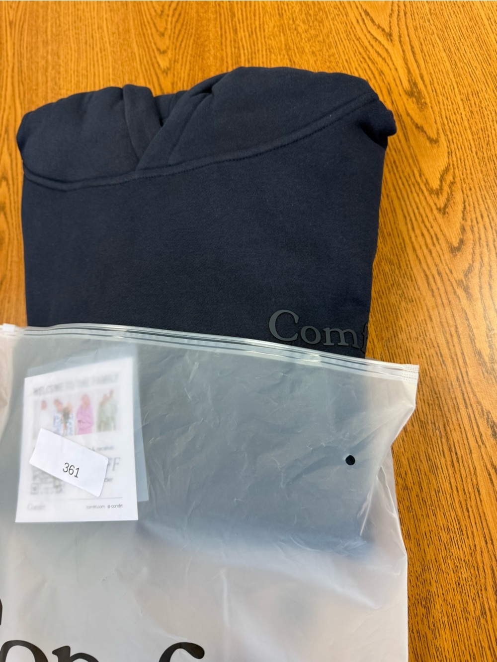 Comfrt Navy Minimalist Hoodie in size Large NWT